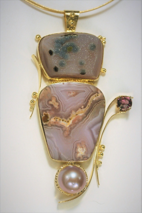 Steven
                  Kolodny Designs gold gemstone pendant